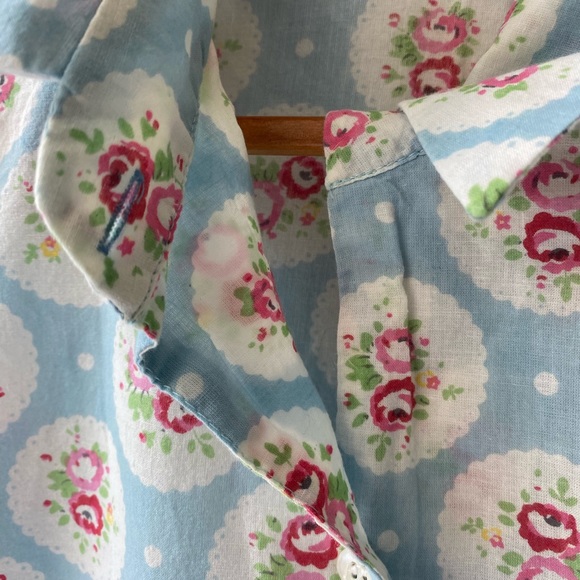 Vintage Victorian Classics Floral Cotton Blouse, Size L - Picture 4 of 7